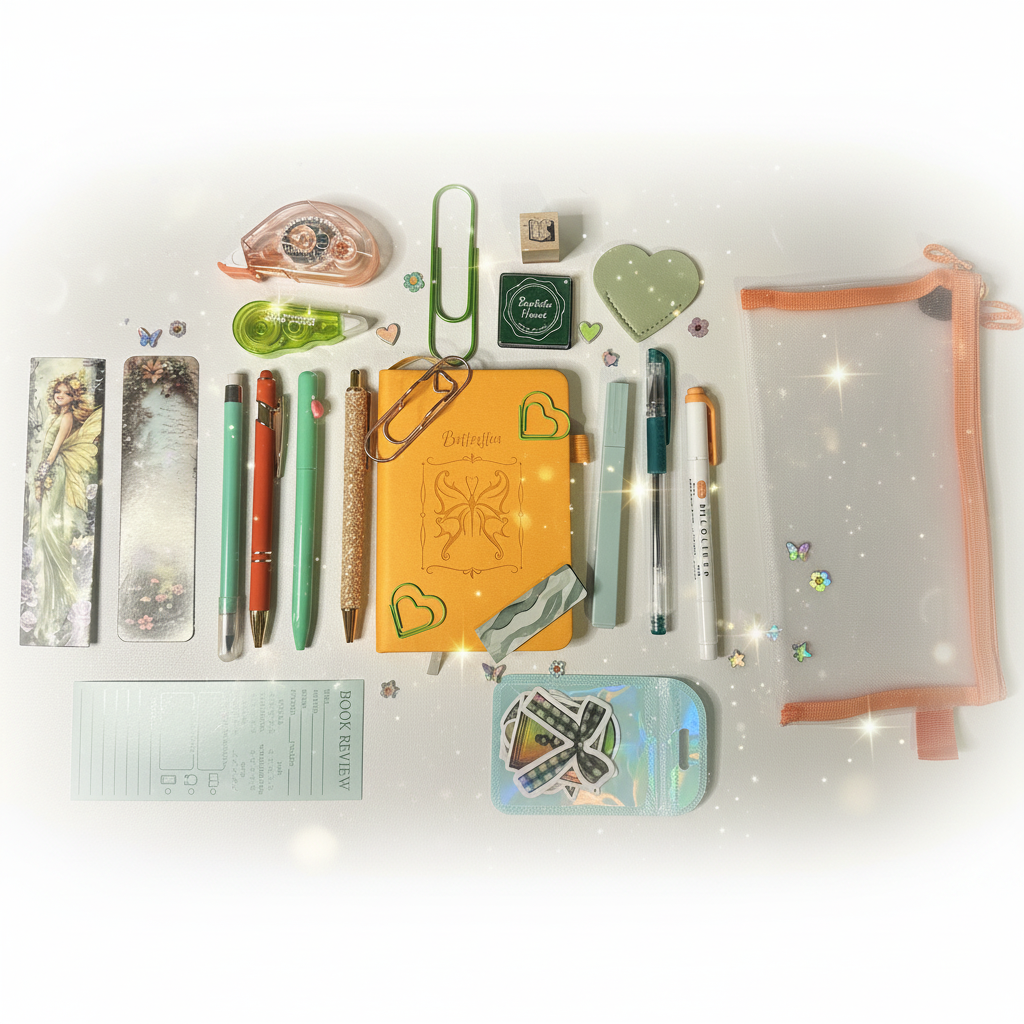 Citrus Garden Bundle – Orange & Green Handcrafted Stationery Gift