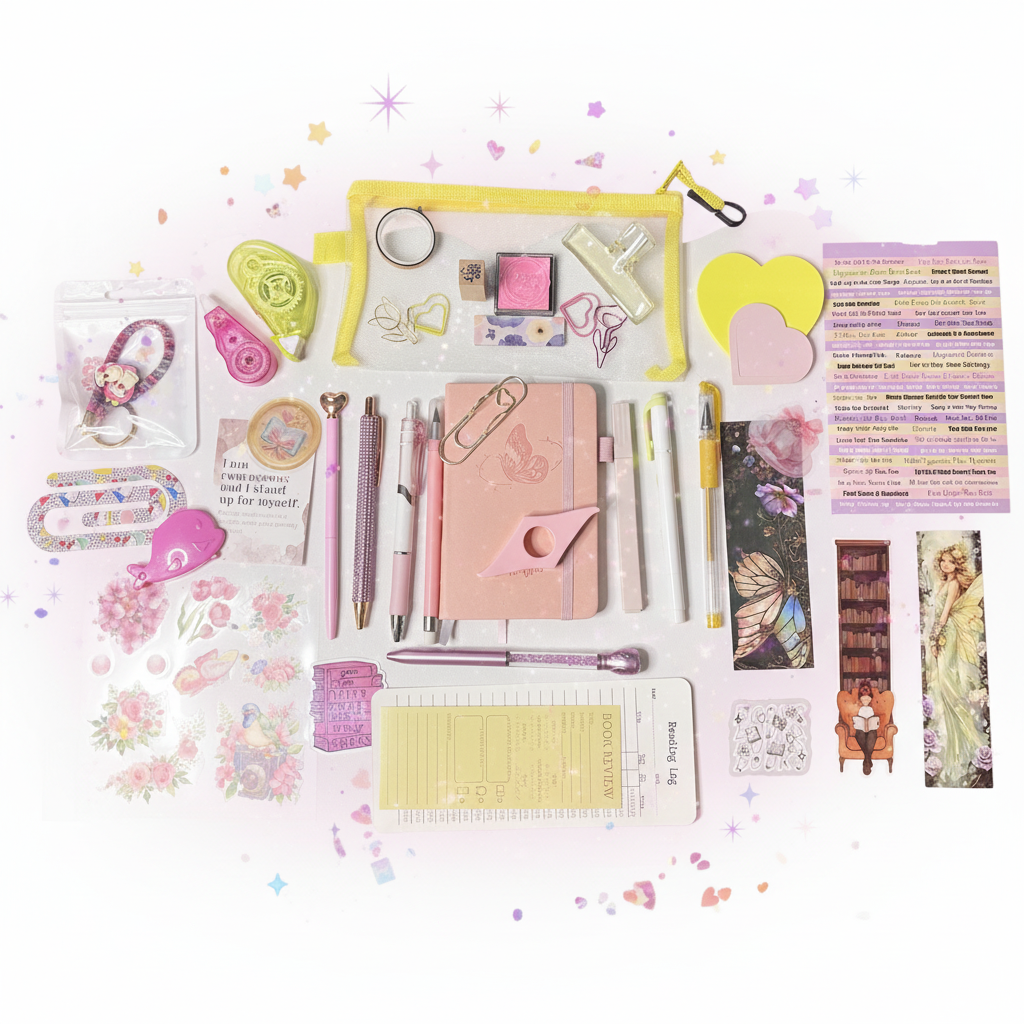 Sunshine Blossom Bundle – Pink & Yellow Handmade Journaling Gift Set