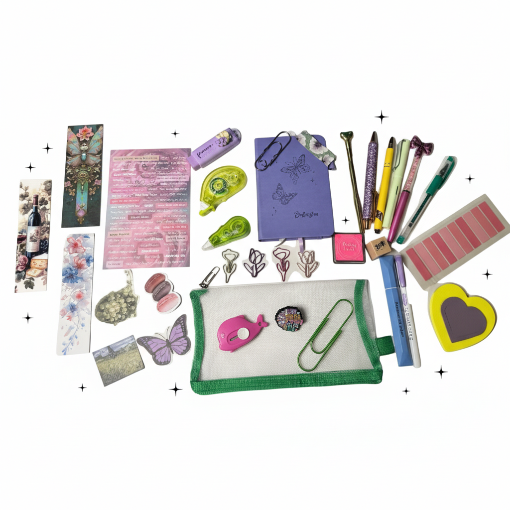 Pretty Kisses Bundle – Pink & Green Handmade Journaling Gift Set